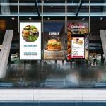 43inch Window Lcd Display Indoor Roof Hanging Advertising 1920 X 1080 Fhd for sale
