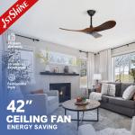Low Noise Decorative Solid Wood Ceiling Fan With 5 Speed Remote Control for sale