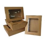 Custom Logo Food Container Box Disposable Kraft Paper Box With Window for sale