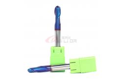 China Titanium Carbide Ball Nose End Mill HRC65 10mm Shank Diameter 2 Flutes supplier