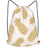 Pineapple Gold Gym Waterproof Drawstring Backpack For Yoga Sport Travel for sale