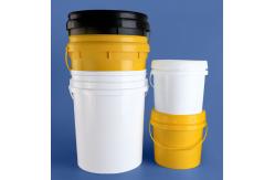 China Chemical Round Plastic Bucket with 1L Capacity and Heat Transfer Printing supplier