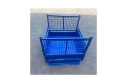 China Steel Collapsible Pallet Container , Stackable Rigid Wire Containers With Targets On Feet supplier