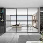 Black Aluminum Sliding Glass Door for sale