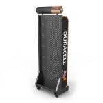 AA Battery Point Of Sales Displays Pegboard Floor Stand With Hanging Hooks