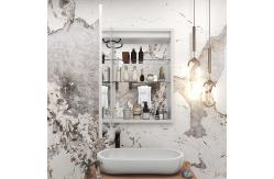 China Modern Floating Bathroom Vanity Set With LED Mirror And Light Medicine Cabinet supplier