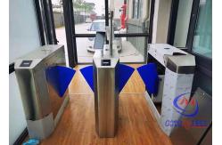 China Automatic Body Detection Turnstile Flap Barrier 304 SS Face Recognition RFID Reader supplier