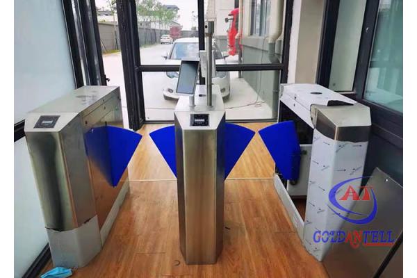 Automatic Body Detection Turnstile Flap Barrier 304 SS Face Recognition RFID Reader