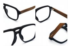China Adjustable Polygons Wood Grain Glasses Acetate Material 8187 supplier
