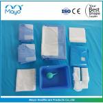 Surgical Supplies Disposable C-Section Drape Set With Sterilization And Wrapping SMS / Creap Paper Blue for sale