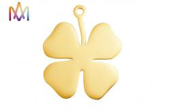 China Rustproof SS304 Engraved Four Leaf Clover Pendant supplier