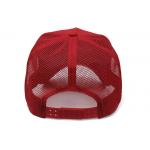 5 panels Trucker Cap Red Customizable With Adjustable For Unisex