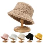 Unisex Harajuku Bucket Hat Graffiti Solid Fisherman Hat Autumn Winter Lamb Wool 60cm for sale