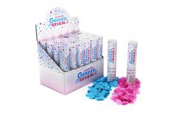 China Reveal Gender Confetti Cannon Biodegradable Party Poppers For Baby Shower supplier