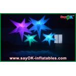 White Polyester Cloth Inflatable Led Star Lighting 1.5m / 2m For Party