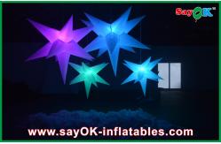 China White Polyester Cloth Inflatable Led Star Lighting 1.5m / 2m For Party supplier