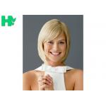 Blonde Color Short Hair Wigs 12 Inch Bobo Wigs With Side Bang , High Temperature Synthetic Material for sale