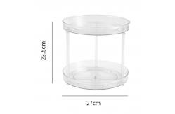 China 2 Tier Durable Transparent Removable Tray Lazy Susan Countertop Spice Display Rack supplier
