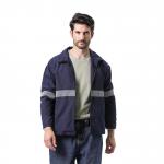 3 1 Twill FR Winter Jacket With Reflective Tape EN11611 Aramid 3A for sale