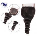 Peruvian Virgin Hair Lace Closure Loose Wave 100 Real Human Hair for sale