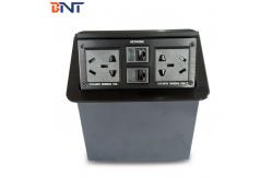 China Office Conference Desktop Power Sockets Aluminum Alloy Brushed With Network supplier