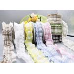 Washable Japanese and Korean Style Puff Wrinkle Grid Band Hair Accessories Packaging Flower Bow Swimming Edge Grid Ribbon Handmade for sale