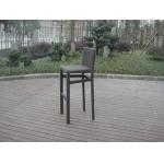 Resin Wicker Bar Set With Cushion , Black Bar Table With Glass for sale