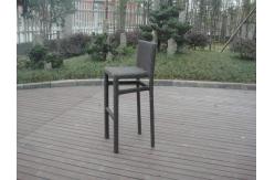 China Resin Wicker Bar Set With Cushion , Black Bar Table With Glass supplier