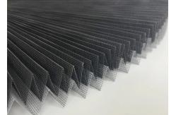 China Black Polyester Retractable Pleated Fly Screen / Pleated Mosquito Net For Door supplier