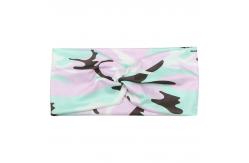 China Elastic Camouflage Hair Band 100% Silk For Sports Workout supplier