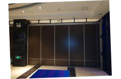 China Leather Surface MDF Board Operable Office Partiton Wall Sliding Folding Ceiling System supplier