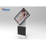 Floor Standing Rotate Monitor Screen Silver Frame For Advertising Display