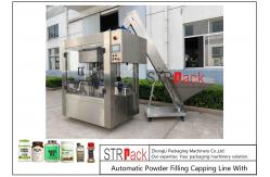 China Automatic Powder Filling Capping Line With Auger Dosing Filler For Bottles Jars supplier