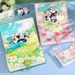 Kawaii Panda Notebook Gift Box Journal Set With Notebook Pen Handheld Fan Thermos