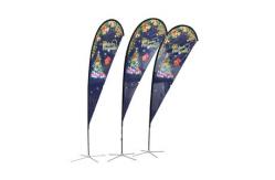 China 65g Polyester Teardrop Beach Flag , Outdoor 100x300cm Roll Up Flag supplier