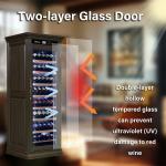 Freestanding Dark Brown Wooden Frame Wine Cooler Cabinet With Locker for sale