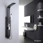 Shower Panel Wall Mounted Thermostatic Black Spa Rainfall Bath Stainless Steel for sale