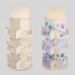 3 Tier Wooden Display Stands Rotating Countertop Display Stands For Coasters for sale
