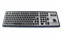 China Easy cleaning metal panel mount keyboard / usb keyboard with trackball dirtproof supplier