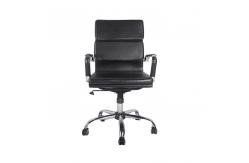 China Middle Back Modern Manager Office Chairs Black Coating Sled Frame supplier