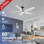 6 Speed Low Noise Dimmable LED Ceiling Fan ABS Blade DC Motor for sale