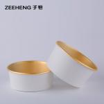 Disposable Gold Foil Paper Bowl Custom Printing Container Paper Salad Bowl With Lid for sale