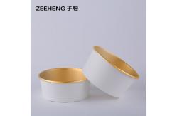 China Disposable Gold Foil Paper Bowl Custom Printing Container Paper Salad Bowl With Lid supplier