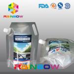 Printed Logo Custom Liquid Spout Bags Stand Up Pouch With Handle For Car Gas Oil / Gasoline for sale