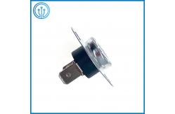 China 6.3mm Vertical Bimetal Thermostat Switch 10A 250V 60 Degree NC Manual Reset supplier