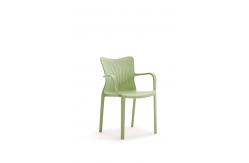 China White PP Training Room Tables And Chairs Plastic Dining Chairs With Armrest supplier