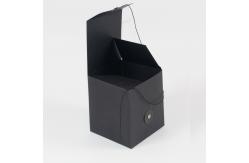 China Custom Black Paperboard Box Embossed Logo For Candles With Eyelets And Ribbons supplier