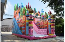 China Simple Classic Commercial Inflatable Water Slides / Colourful Inflatable Dry Slide supplier