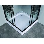Stylish Square Shower Enclosures With Black mosaic patterned Glass For Modern