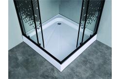 China Stylish Square Shower Enclosures With Black mosaic patterned Glass For Modern supplier